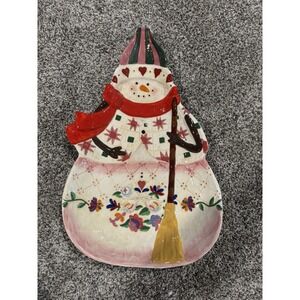 JIM SHORE WINTER FOLK CERAMIC 18" SERVING PLATTER New In Styrofoam No Box